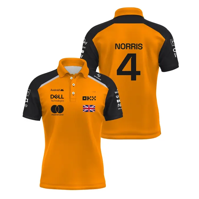 Nouveau Polo Homme 2026 Norris 1 Racing Team Oscar Piastri 81 Pilote Sportif Respirant T-shirt Quotidien Décontracté
