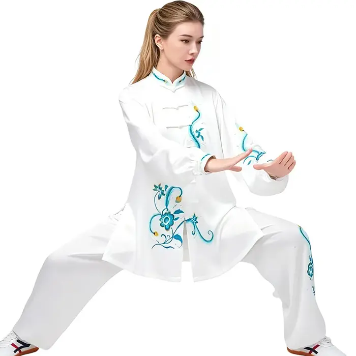 Vente à durée limitée 2026 Nouvel ensemble unisexe brodé chinois Tai Chi : haut boutonné à col montant et pantalon