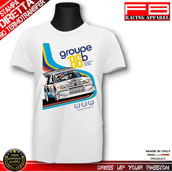Mode fans de voitures françaises Sporter 205 Maxi GTI groupe de rallye B 1986 histoire t-shirt