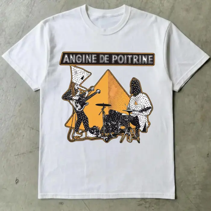 T-shirt Angine de Poitrine Band Graphic 2026 100% Coton Unisexe Homme Femme Y2K Décontracté Populaire Streetwear Hauts