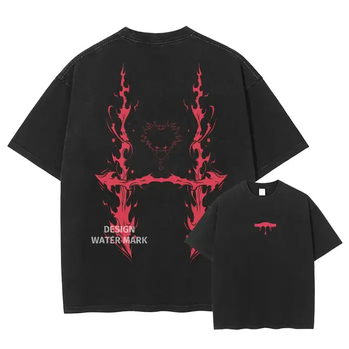 Choso T-shirts Gojo Unlimited Void Oversized Vintage Washed T Shirt Manga Short Sleeve Retro