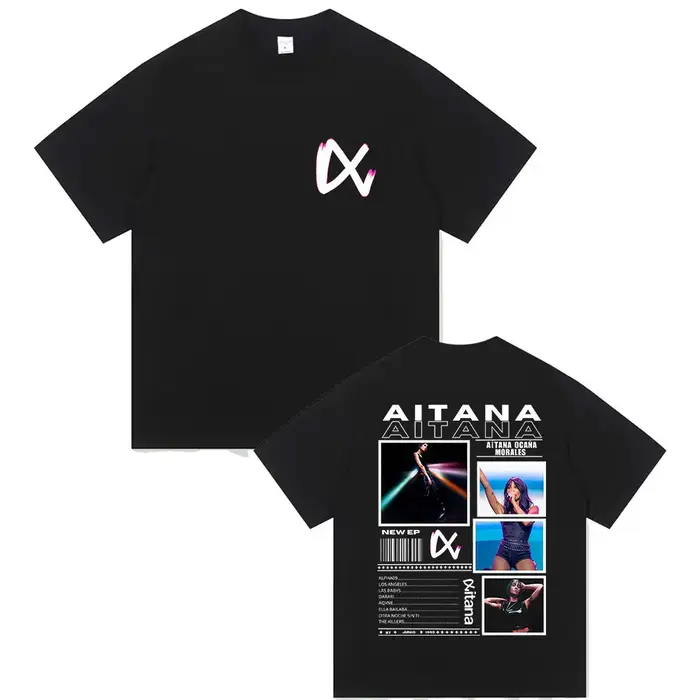 Chanteur Aitana Cuarto Azul Tour 2025 impression T-shirt hommes femmes Hip Hop Fans vêtements à manc