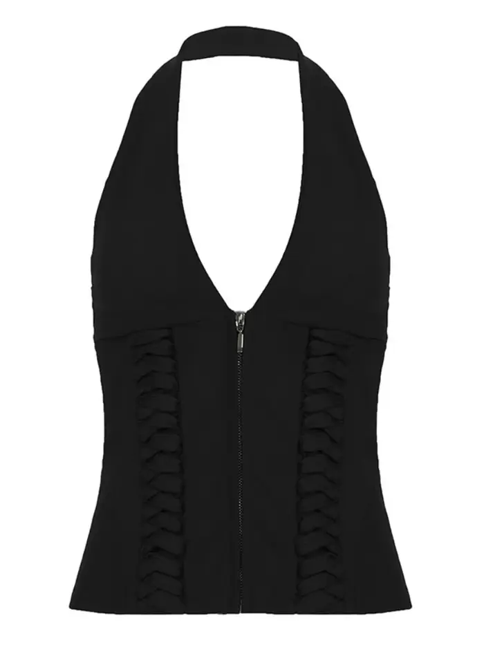 Centre commercial Goth Corset gilet femmes foncé Cyber Punk pansement licou dos nu culture débardeurs Emo Alternative