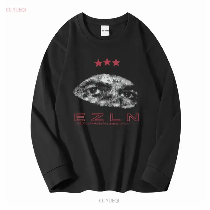 Nouveau Rare EZLN Himno Zapatista mexicains sans Latinos Comandante Marcos Emiliano Zapata rétro t-shirt double face Style Vintage