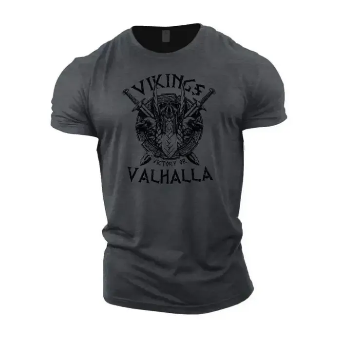T-shirt pour homme Summer Viking Casual Fashion imprimé en 3D, style Tough Guy, pour le sport de ple