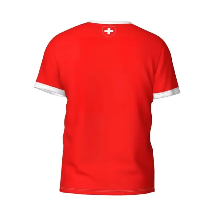 T-shirt unisexe avec imprimé croix du drapeau national suisse