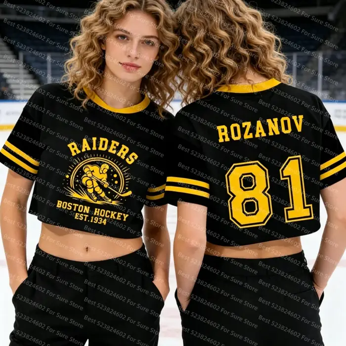Maillot de football court chauffant pour femme ROZANOV & HOLLANDER – T-shirt sexy à manches courtes pour femme