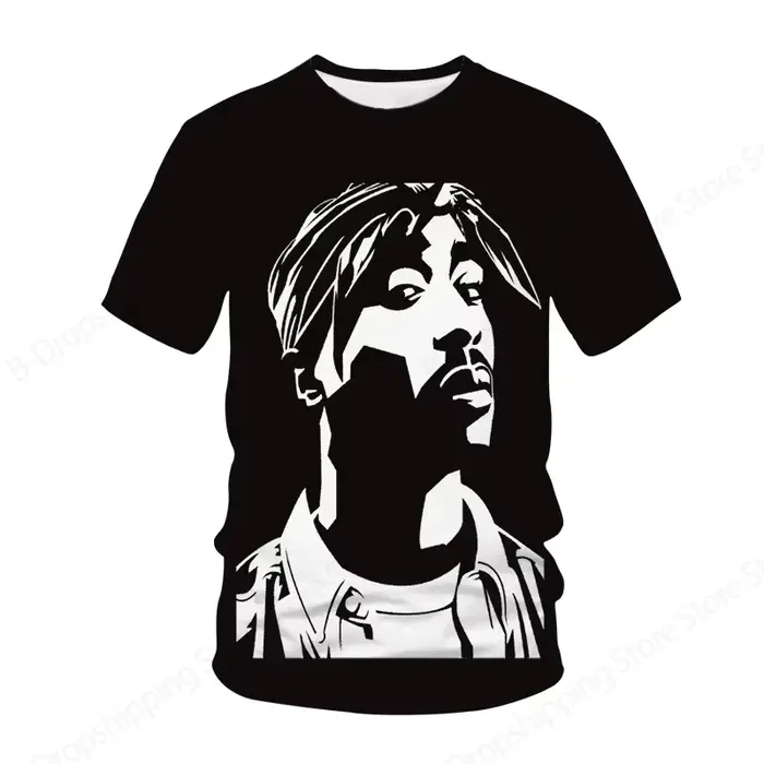 Nouveaux hommes femmes rappeur Tupac T-shirt 3d 2pac impression
