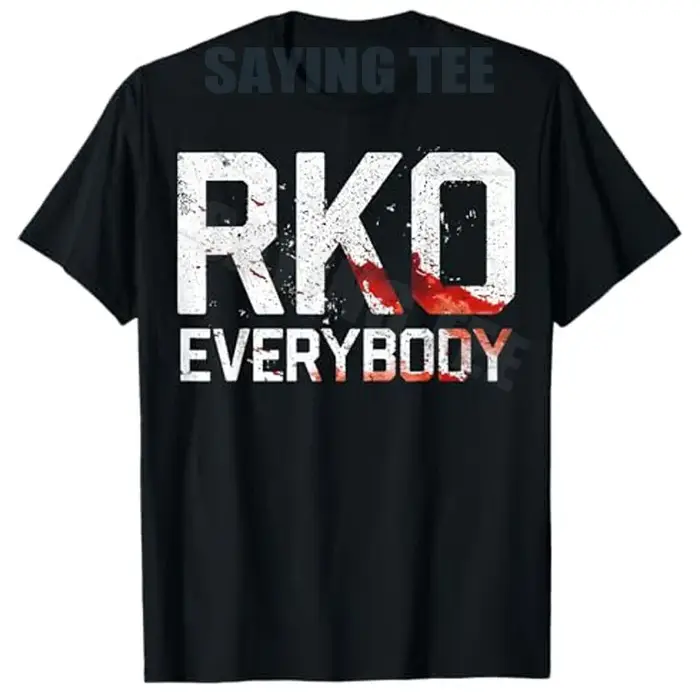 T-shirt Randy RKO Everybody Blood Y2K avec lettres gothiques imprimées, motif graphique d'horreur ef