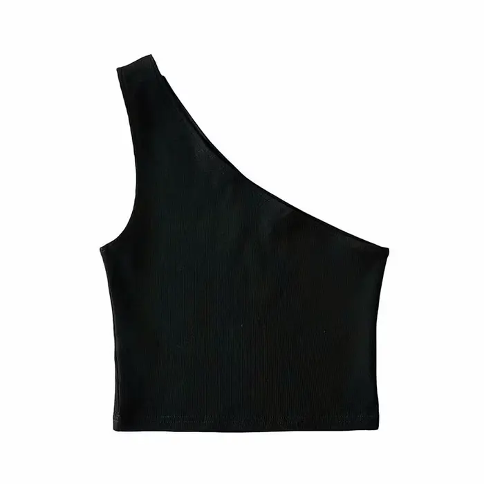 Débardeur court à col oblique pour femmes, corset élastique, sexy, mince, en Y