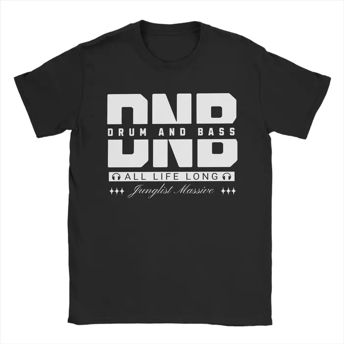 Décontracté DNB tambour et basse t-shirt hommes col rond manches courtes hauts coton été hauts chemi