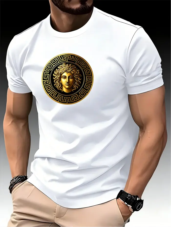 T-shirt de course à col rond pour homme, haut fin, impression artistique, séchage rapide, manches co