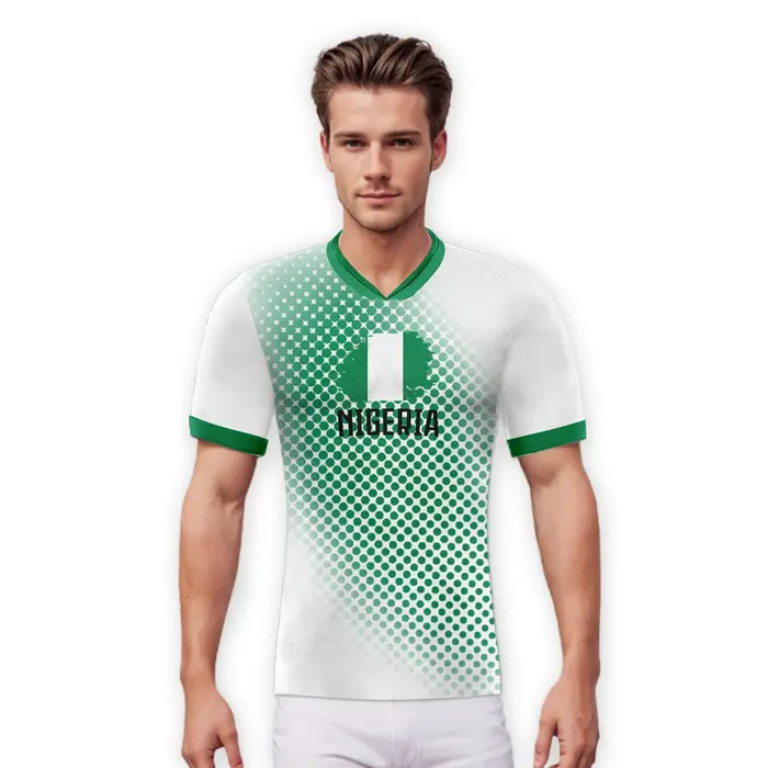 Maillot de football personnalisé du Nigeria avec nom et numéro, respirant et à séchage rapide, pour hommes, femmes et enfants