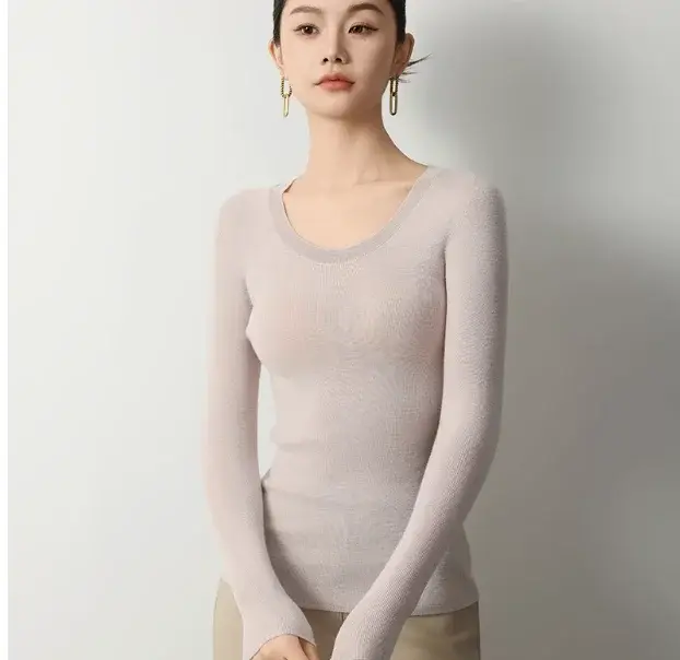 Fine-Spun 100% laine mérinos super fine à col rond pour femme