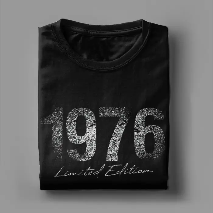 T-shirt en coton pour hommes, édition limitée, Vintage 1976, T-shirts d'été géniaux, col rond, Hipster, vêtements surdimensionnés, bon marché
