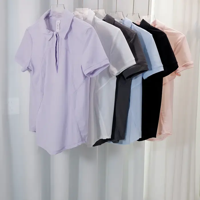 Nouveau Polo Femme Été Tennis Respirant Coupe Slim Séchage Rapide Col Sportif T-shirt Fitness Décontracté Manches Courtes