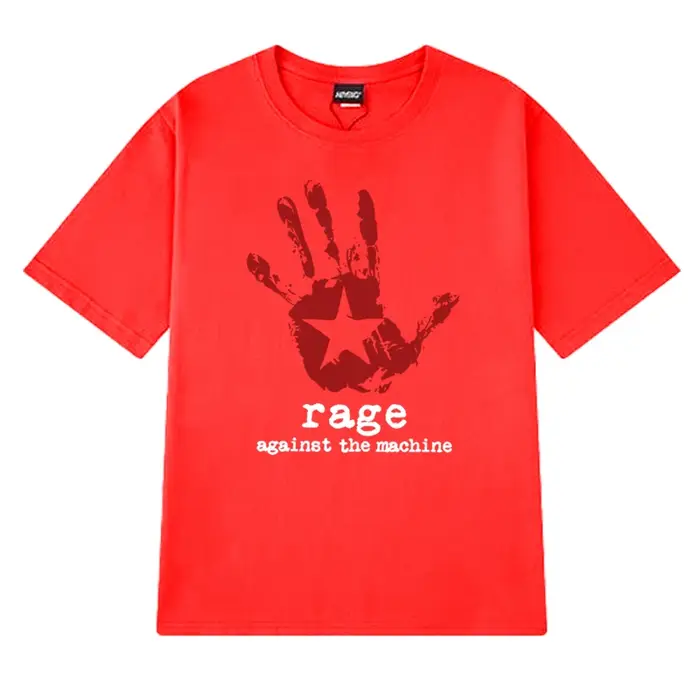 T-shirts à manches courtes imprimés sur le thème de Rage Against The Machine