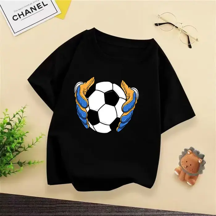 T-shirt pour enfants 100% coton à imprimé football