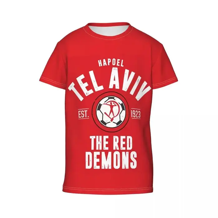Hapoel Tel Aviv T Shirt - T-shirts à manches courtes et col rond doux pour adolescente et garçon