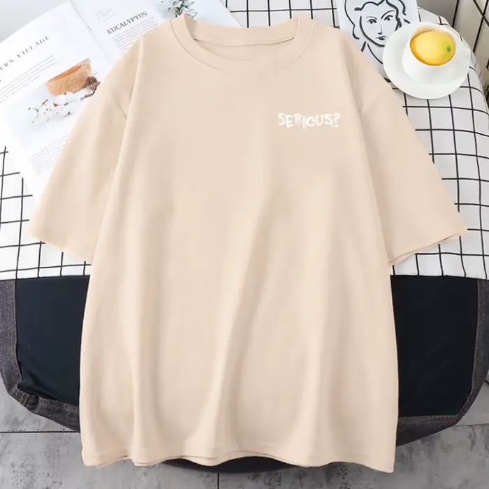 Paroles créatives sérieux imprimé femme T-Shirts simple s-xxxl T-Shirts rétro respirant à manches co