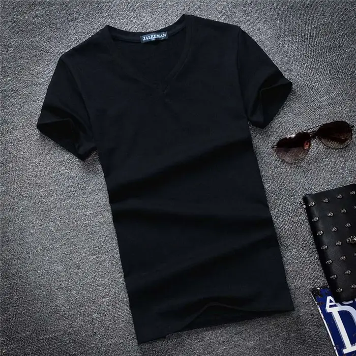 T-Shirt à Manches Courtes et Col en V pour Homme