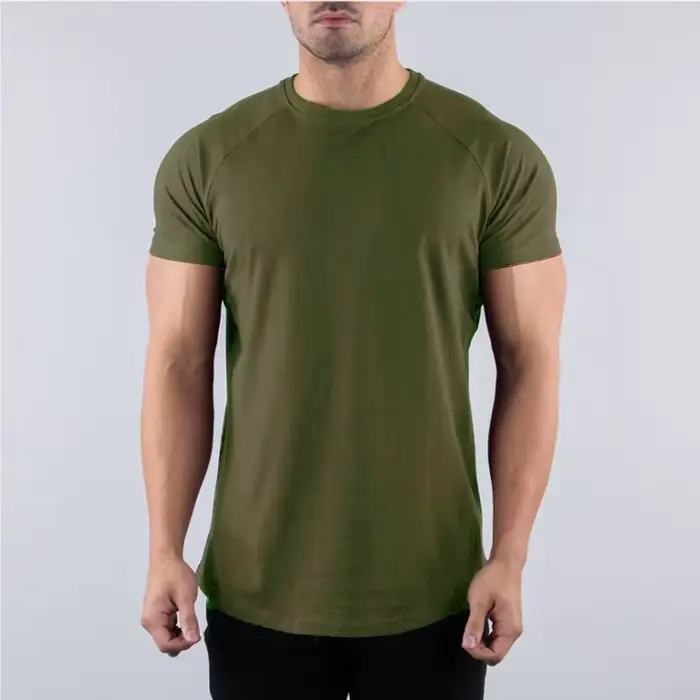 T-shirt de gymnastique en coton pour hommes, vêtements de Fitness d'été, col rond, manches courtes, 