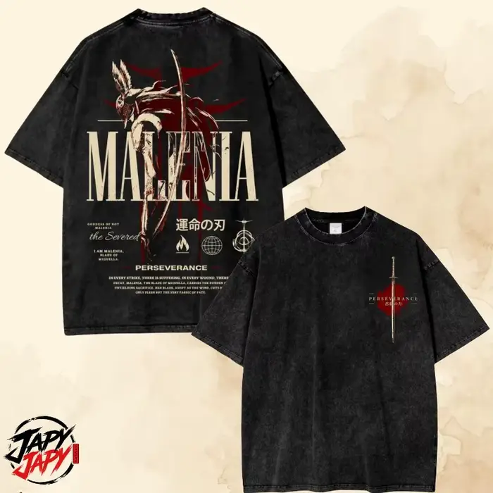 T-shirt vintage surdimensionné délavé Elden Ring, T-shirt graphique Malenia