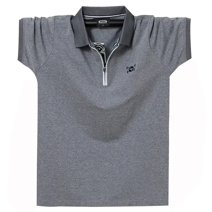 Polo Décontracté à Manches Courtes pour Homme, Vêtement à Revers, Fermeture Éclair, Respirant, Demi-Manches, 4XL, 5XL, 6XL, Nouvelle Collection Été