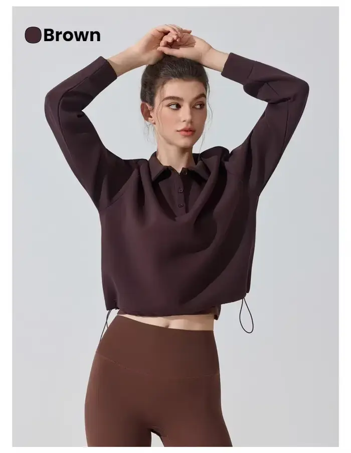 Sweat-shirt à col Polo pour femmes