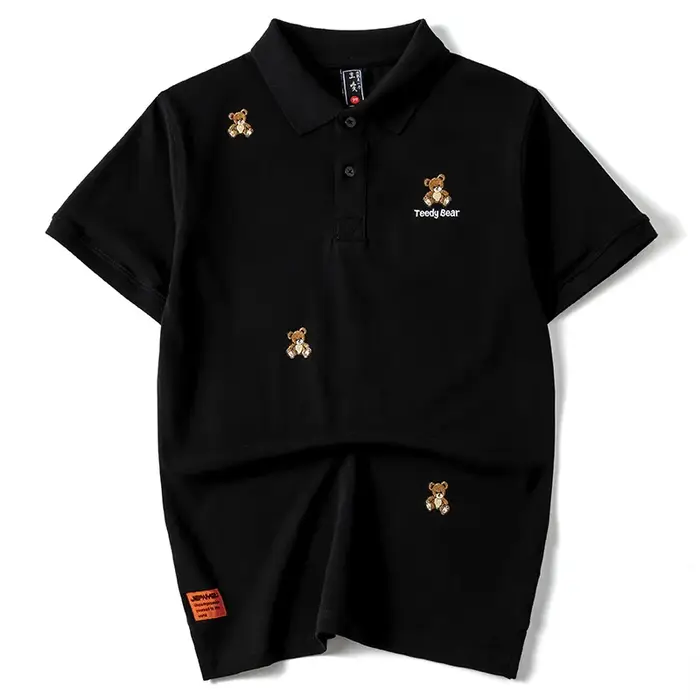 Polo de luxe brodé ours en peluche pour hommes