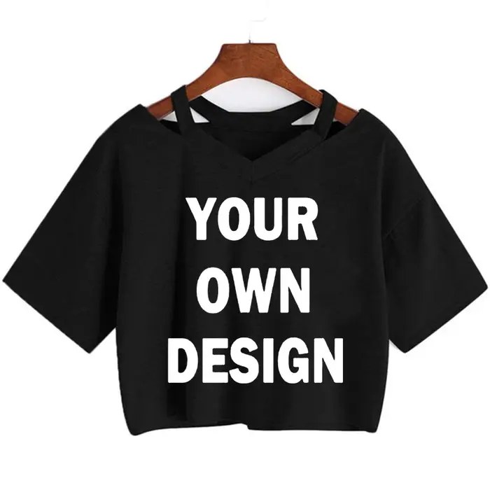 Créez votre propre t-shirt personnalisé avec votre logo ou photo, vêtements d'été pour femmes à manc