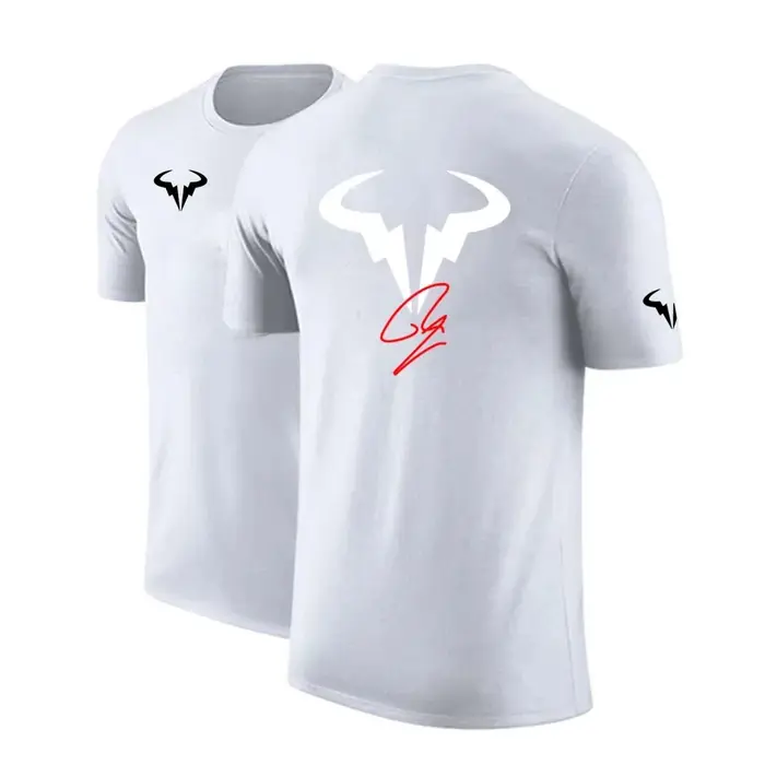 Rafael Nadal joueur de tennis hommes marque coton haute qualité impression ordinaire à manches courtes T-Shirt couleur unie décontracté hauts