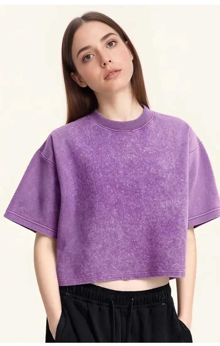 Personnalisé LOLO femmes Sexy chemise courte ventre-baring Hip Hop Streetwear 100% coton T-shirts surdimensionné lavé t-shirt unisexe rétro