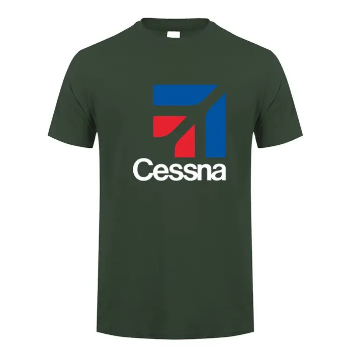 Cessna Logo T Shirt Summer Men Cotton Short Sleeve Aircraft Manufacturer T-shirts Funny Tshirt Man Tops Tee LH-678