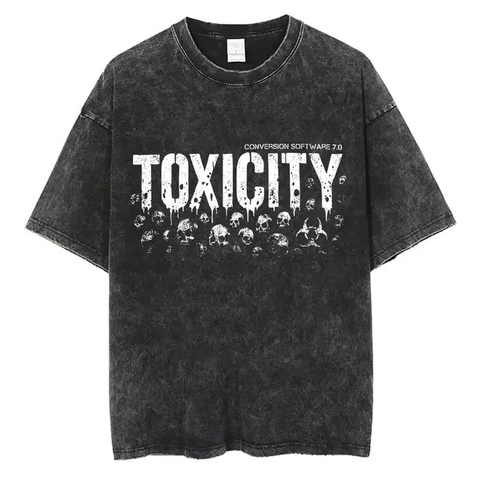 T-shirts graphiques délavés System of A Down Toxicity Album pour hommes et femmes