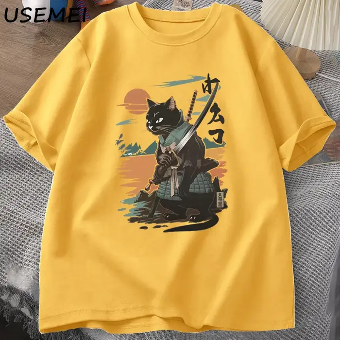 Samouraï chat T-Shirt Style japonais