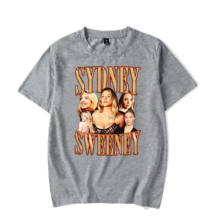 Sydney Sweeney-T-shirt à manches courtes pour hommes et femmes