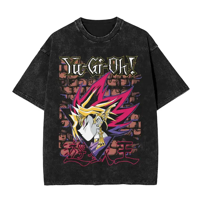 Yu-Gi-Oh! Vintage Lavé et Délavé T-shirt graphique Yugi Muto pour hommes