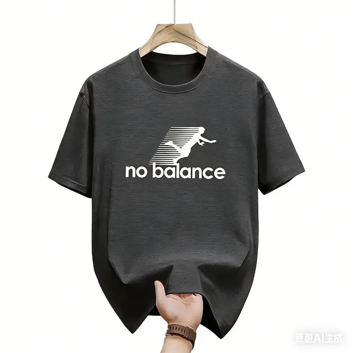 T-shirt surdimensionné humoristique « No Balance » pour homme – Tee-shirt décontracté à manches cour