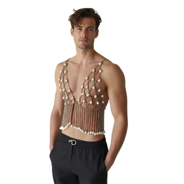 Débardeur de plage en perles pour hommes