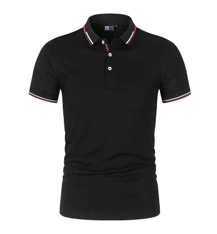 Polo décontracté respirant et confortable pour homme, couleur unie, haute qualité, manches courtes –