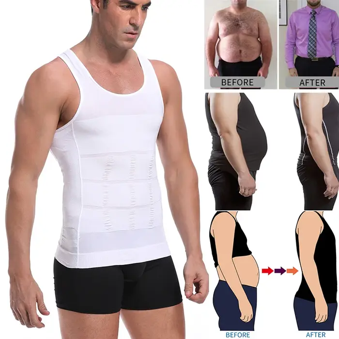Chemise pour hommes minceur corps Shaper gilet entraînement débardeurs Abs Abdomen sous-vêtements débardeur Shapewear