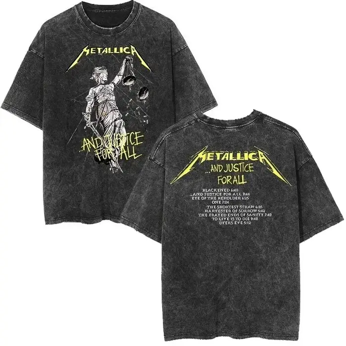 T-shirt sur le thème du groupe de rock Metallica — Style rétro Y2K 2026, luxe haut de gamme, vintage
