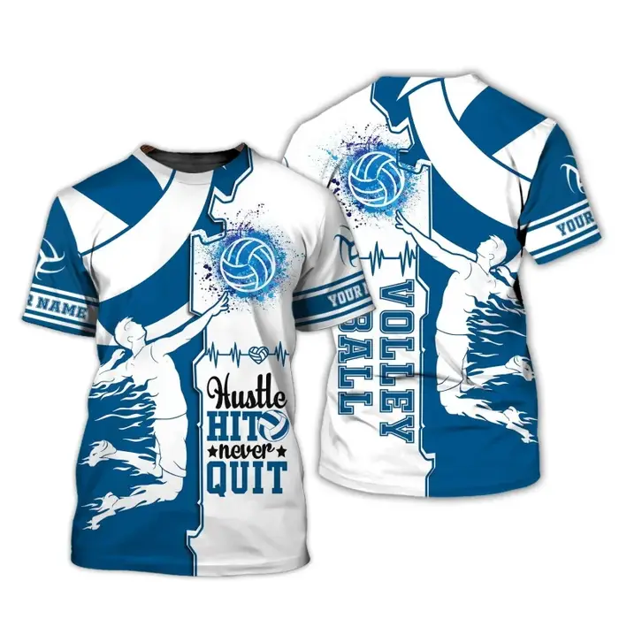 T-shirt de volley-ball avec nom personnalisé pour hommes et femmes