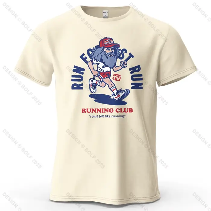 Running Club imprimé hommes T-Shirt 100% coton surdimensionné Fitness Motivation graphique t-shirts 