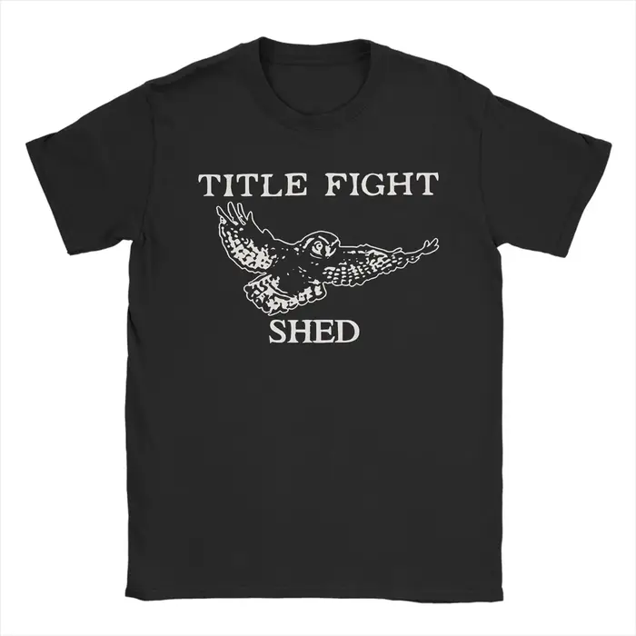 T-shirts pour hommes Title Fight Shed Owl, t-shirt drôle en coton à manches courtes, col rond, 4XL 5