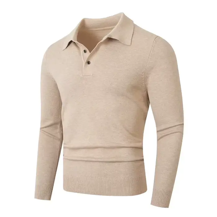 Pull Polo à manches longues pour hommes, tricot, décontracté, lourd, thermique, pour l'extérieur, an