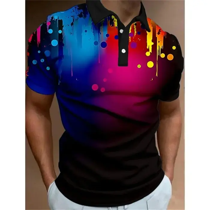 Polo arc-en-ciel à la mode pour hommes