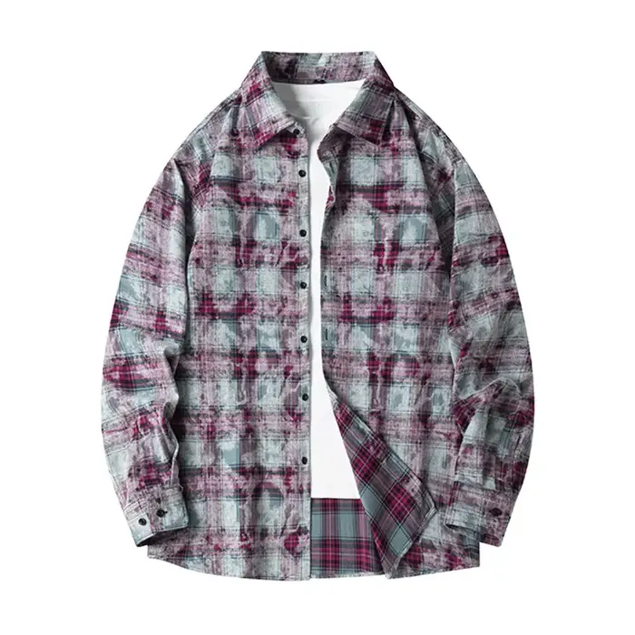 Chemise à col à revers rétro pour hommes