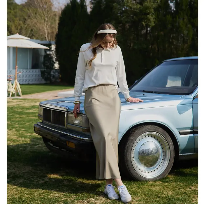 Polo décontracté pour femme AP SS26, col rabattu, haut de qualité supérieure